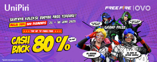 Juni – Top Up Diamonds Free Fire Pakai OVO Cashback 80% OVO Points & Saatnya Koleksi Booyah Pass Terbaru!